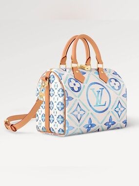 LOUIS VUITTON SPEEDY 25 BY THE POOL BLUE LAGOON BRAND NEW IN BOX W/DUST BAG TAGS
